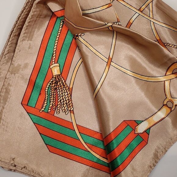 TAN luxury scarf head wrap accessory nautical designed - Picture 3 of 3